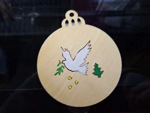 🎄🕊Handmade ,Wooden Christmas Ornaments Featuring Dove Of Peace🎄🕊 - Picture 1 of 2