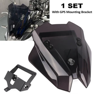 For Kawasaki Z650 ER650 Windshield Windscreen With GPS Sat Nav Extension Holder - Picture 1 of 24
