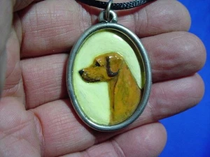 Collar Ridgeback Rhodesian Cameo Peltre Pintado a Mano Lebrel Perro Joyería Y - Imagen 1 de 1