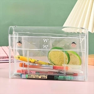 PVC Toiletry Organizer Bag Large Capacity Cosmetic Bag  Stationery Storage - Picture 1 of 11