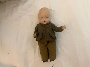 Antike Gelenk WWI Doughboy Armee Soldat Puppe Zusammensetzung 7" selten alles original - Bild 1 von 12
