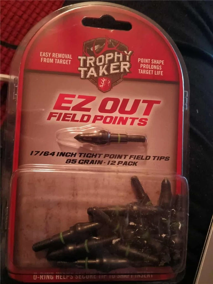 1 NUEVO PAQUETE DE 12 TROPHY TAKER EZ OUT FIELD POINTS 17/64 PUNTAS DE CAMPO 85 GRANO Foto 1 de 1