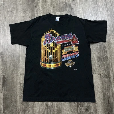 Camiseta De Colección 1995 Atlanta Braves Serie Mundial Campeones Salem Ropa Deportiva MLB L Foto 1 de 4