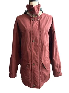London Fog Coat Burgundy Thinsulate Mid Length Removable Liner Hood Size Medium - Bild 1 von 13