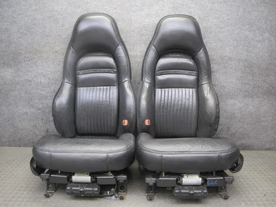 97-04 CHEVROLET CORVETTE C5 SET OF 2 FRONT LEFT & RIGHT LEATHER SEAT OEM - Image 1 of 4