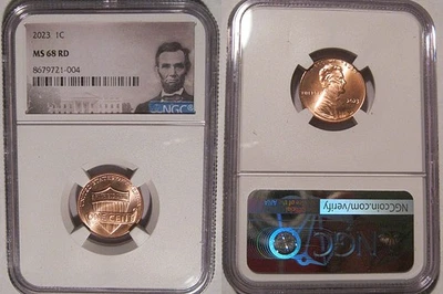 2023 P Lincoln SHIELD Cent 1c NGC MS 68 RD - Image 1 of 2