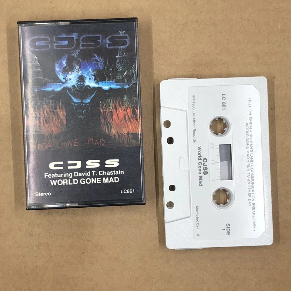 CJSS Cassette Tape 80s Metal Speed WORLD GONE MAD DAVID T CHASTAIN LEVIATHAN - Imagem 1 de 4