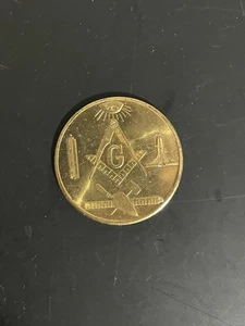 Freimaurer Mitglied Loge Münze Medaille Made A Mason - Bild 1 von 2