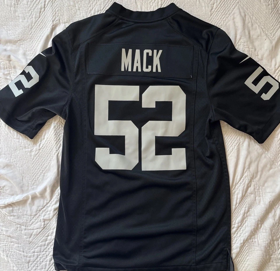 Camiseta de fútbol americano Nike Las Vegas Raiders Khalil Mack #52 NFL para hombre pequeña negra Foto 1 de 4