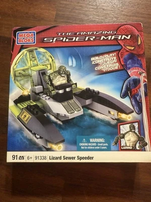 Mega Bloks Amazing Spider-Man Lizard Sewer Speeder #91338 91 Pcs BNIB Sealed - Image 1 of 3