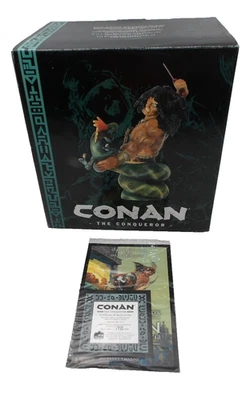 Conan El Conquistador Pintado a Mano LE Estatua Guerrero 2004 Nuevo en Caja Arte Serpiente Foto 1 de 4