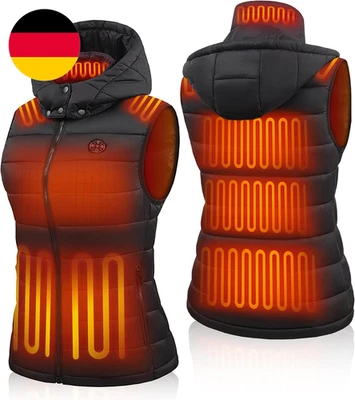 Beheizbare Weste Damen Mit Powerbank, 15 Heizzonen Heizweste Damen Abnehmbarer K