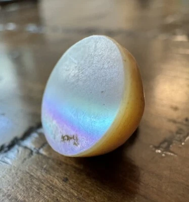 Antique Hand Carved Round Shell Shank Button C214 - Image 1 of 4