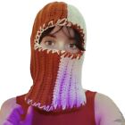 Spooky Knitted Hat Halloween Color Blocks Specter Balaclava Hat Costume