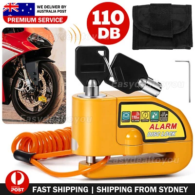Motorcycle Alarm Disc Lock Motor Bike Brake Security Electric Rotor Bicycle Lock - image 1 of 4