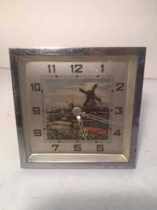 ANTIKE VINTAGE AUTOMATISIERUNG DEKO BEMALTE HOLLÄNDISCHE WINDMÜHLE AUFZIEHUHR - Bild 1 von 7