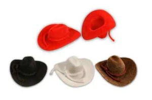 1 pz Mini Cappello Cowboy 2" 3" 4" Western Decorazione Matrimonio Rosso/Marrone/Nero/Bianco - Foto 1 di 19