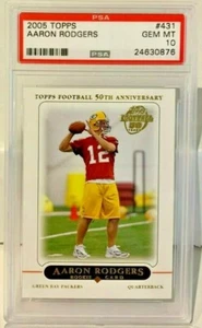 Aaron Rodgers 2005 Topps RC Rookie Card #431 - PSA 10 Gem MT - Green Bay Packers - Bild 1 von 2
