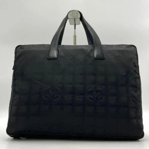 Chanel Briefcase Business Bag Black New Travel Line Ladies From Japan Used - Picture 1 of 8