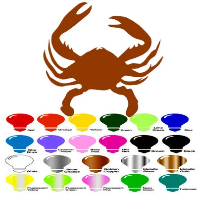 Crab Silhouette for Macbook Laptop Car Window SUV Wall Door Helmet Decal Sticker - Image 1 of 4