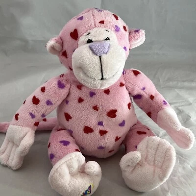 Ganz Webkinz pink heart Love monkey HM343 NO code valentine used clean - Image 1 of 4