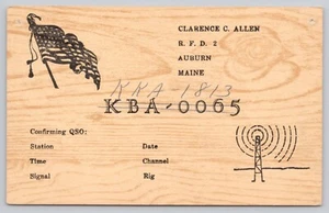 Ham Radio QSL QSO KKA-1813 Postcard R.F.D. 2 Auburn Maine - Imagen 1 de 2