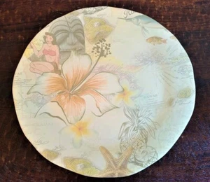 Tommy Bahama HAWAII ISLANDS 19" Large Melamine Platter Retro Design Flower - Picture 1 of 6