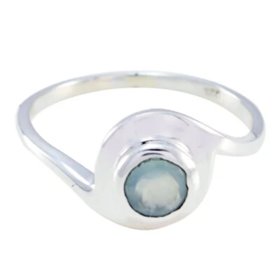 Handgefertigter Statement-Ring aus Aqua-Chalcedon-Silber von Serene Shores - Bild 1 von 4