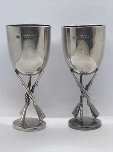 George V Silver Pair Of Novelty Miniature Rifle / Shooting Trophy - Picture 1 of 12