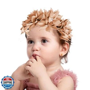 Yheahin Baby Girls Flower Headband Soft Chiffon Gauze Floral Cluster Baby Hea - Picture 1 of 5