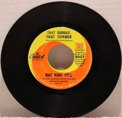 Nat King Cole That Sunday That Summer/Mr. Wishing Well Capitol 1963 45 RPM  - Image 1 of 4