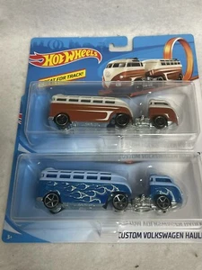 2018 Hot Wheels Custom Volkswagen Hauler (Lot of 2 ) Blue & Brown  BOTH  Colors - Picture 1 of 3