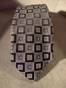 Donald Trump Signature Collection Black and White Squares Pattern Mens Tie Silk - Picture 1 of 7
