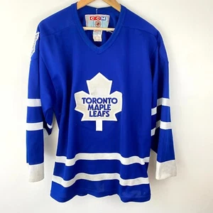 Vintage Toronto Maple Leafs Jersey CCM Men's Size Large NHL Hockey Shirt Blue - Picture 1 of 13