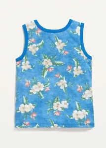 Old Navy Toddler Unisex Sleeveless T-Shirt Tank Top Tropical Floral Blue Size 5T - Picture 1 of 1