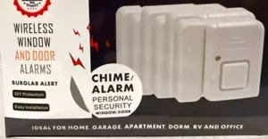 Alarmas inalámbricas para puertas de ventana 3 piezas timbre alerta seguridad personal hágalo usted mismo fácil instalación - Imagen 1 de 7