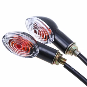 2x 12V Motorcycle Dirt Bike Scooter Rear Turn Signals Lights Indicator Amber - Picture 1 of 7
