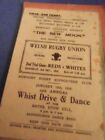 1938 WALES TRIAL REDS V WHITES 2ND  TRIAL  (NEWPORT )   PROGRAMME