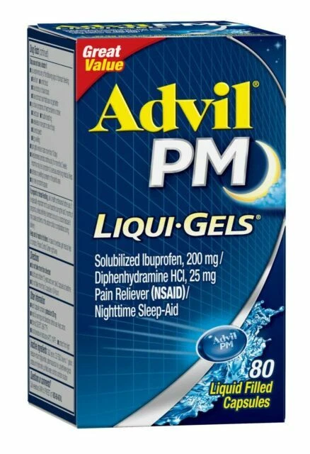 Advil PM Liqui-Gels 200mg Capsule - 80 Count EXP 02/2026+ - Image 1 of 1