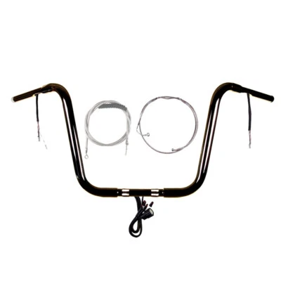 Kit de manillar precableado 1 1/4" negro 14" Harley Road King 2014-2016 con ABS Foto 1 de 2