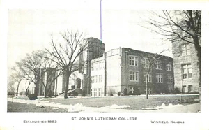 WINFIELD, KANSAS, ST JOHN'S LUTHERAN COLLEGE, ALTE POSTKARTE - Bild 1 von 2