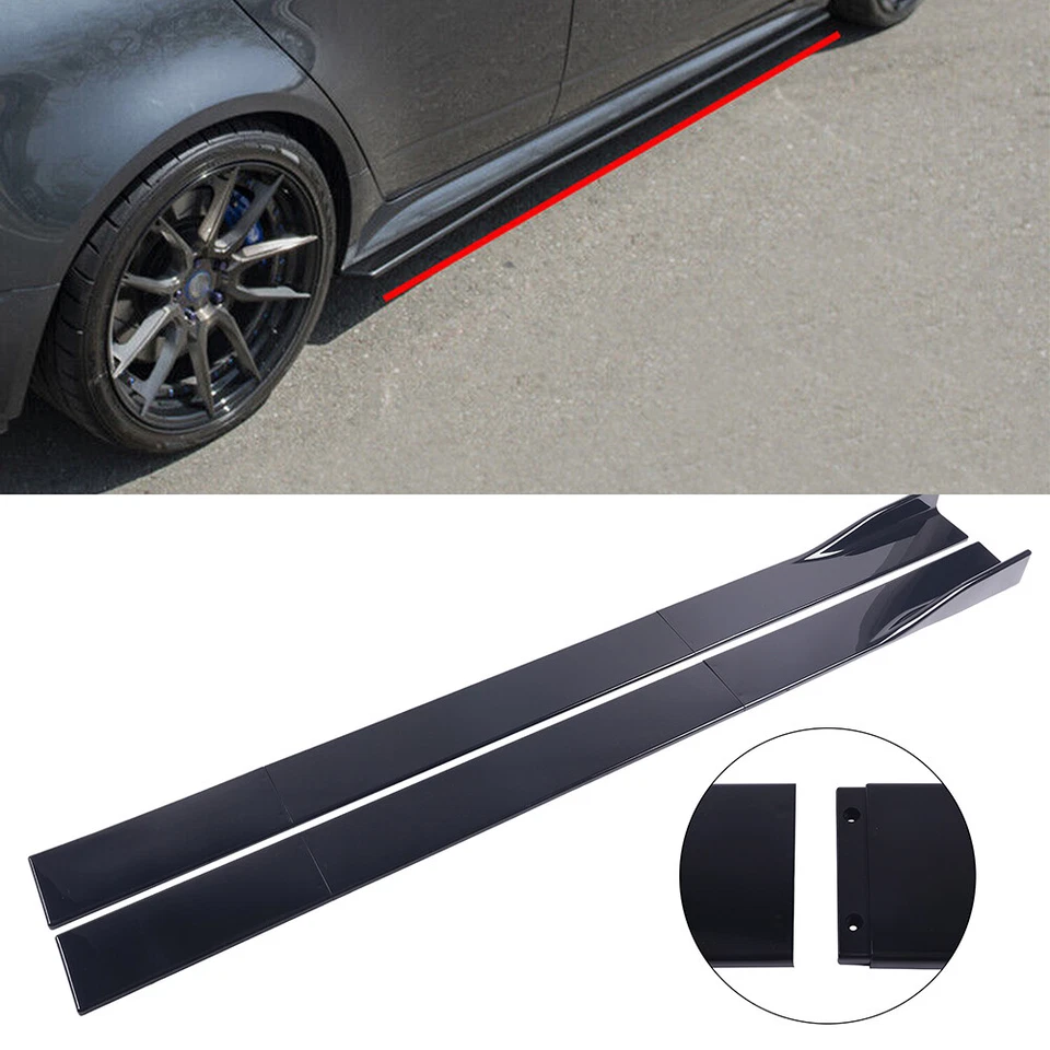 78.7"Side Skirts Splitters Spoiler Lip Glossy Black For Mercedes Benz C250 C300 - Изображение 1 из 4