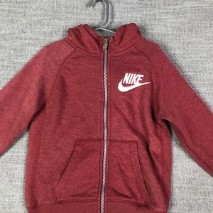 Nike Youth Full Zip Hoodie Sweatshirt Jacket Red Boys Size M 6 Medium - Picture 1 of 10