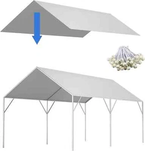 10' X 20' Portable Heavy Duty Canopy Garage Tent Car Carport Shelter Only Cover - Picture 1 of 7