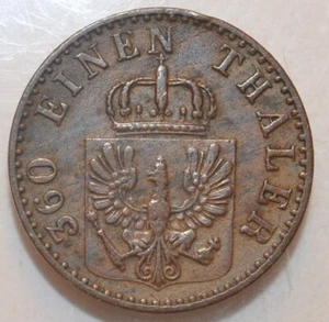 1862 A Germany 1 Pfenning Prussia Silver - Picture 1 of 2