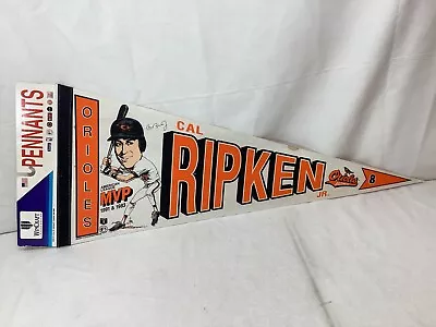 1991 Baltimore Orioles Cal Ripken Jr MVP Pennant with Header FREESHIPO - Image 1 of 4