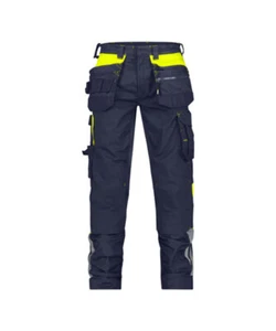 DASSY Shanghai Work trousers w/ holster & knee pockets Midnight blue/Fluo yellow - Picture 1 of 3