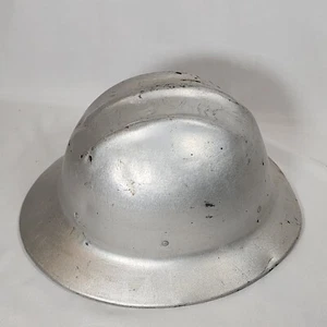 Casco de seguridad duro de aluminio plateado ED Bullard de colección con forro - Imagen 1 de 17