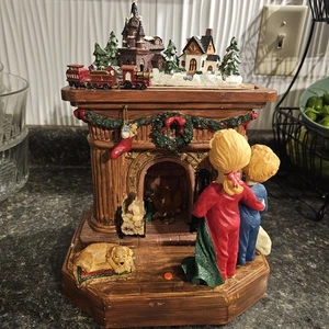Gemmy Fireplace By The Chimney Animated Christmas Train Village Music Lighted - Picture 1 of 16