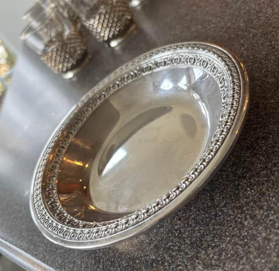 Vintage Reed & Barton Plateado 6" Cuenco/Botella de Vino Posavasos #1203 Foto 1 de 4